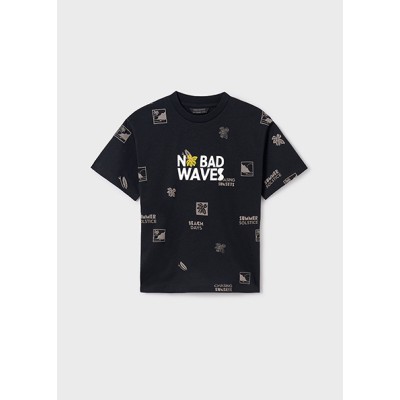 Short sleeve blouse with prints - BLACK 10Y