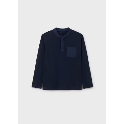 Long Sleeve Collar Polo - NAVY BLUE 10Y