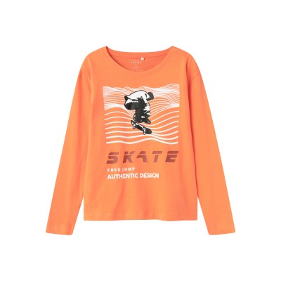 Nkmvagno ls loose top bird of paradise skate - ORANGE 5/6Y