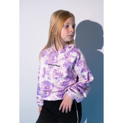 Tie-dye jumpsuit set for girls - PURPLE 8Y