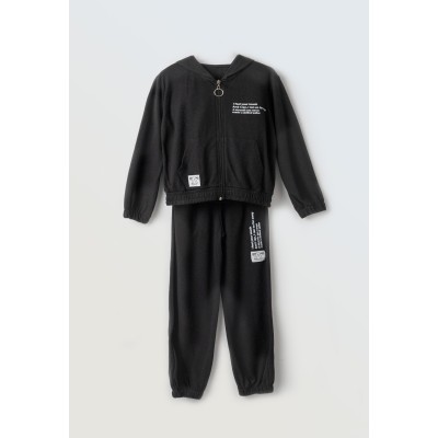 Tracksuit set with cardigan - BLACK 8Y