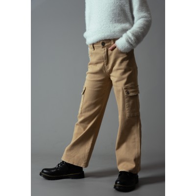 Bell-bottom jeans - BEIGE 12Y