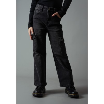 Bell bottom jeans - BLACK 8Y