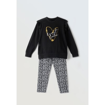 Set of leggings - BLACK 12Y