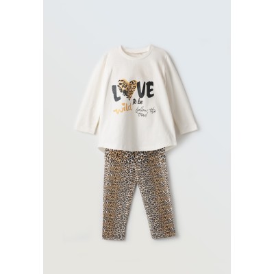 Set of animal print leggings - BLACK 3Y