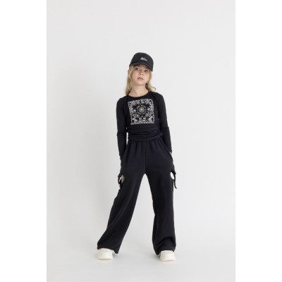 Sweatpants opening black - BLACK 12Y