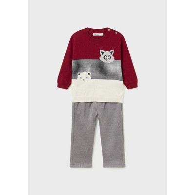 Set of long pants + jersey - CHERRY 12M