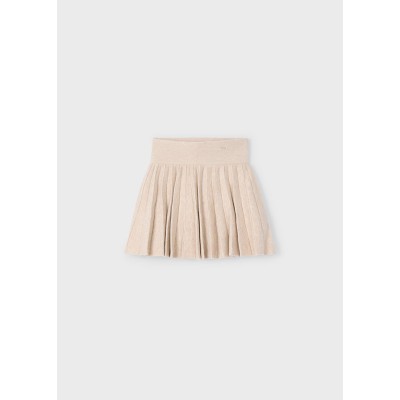 Pleated knitted skirt - SAND 4Y