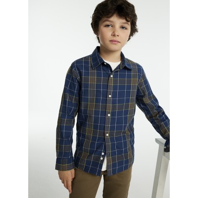 Long Sleeve Plaid Shirt - GREEN 10Y