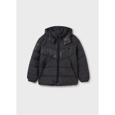 Matte shiny jacket - BLACK 12Y