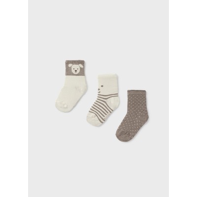 Set of 3 socks - BEIGE 12M