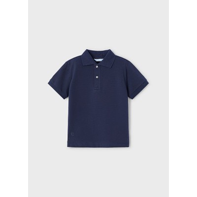 Basic short sleeve polo shirt - NAVY BLUE 4Y