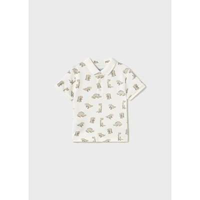 Short-sleeved printed polo shirt - CREAM 18M