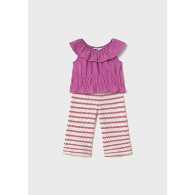 Long knitted pants set - ORCHID 18M