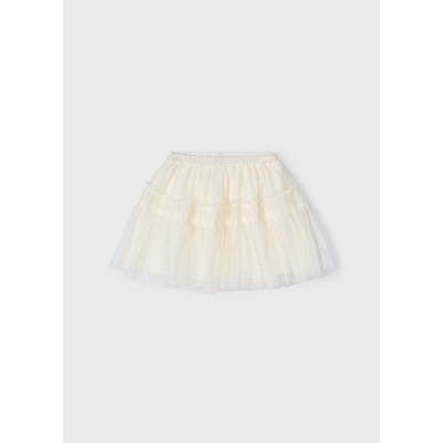 Tulle skirt with plumes - CREAM 4Y