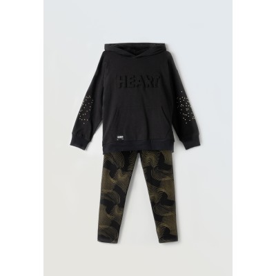 Set of sweatshirt leggings - BLACK 14Y