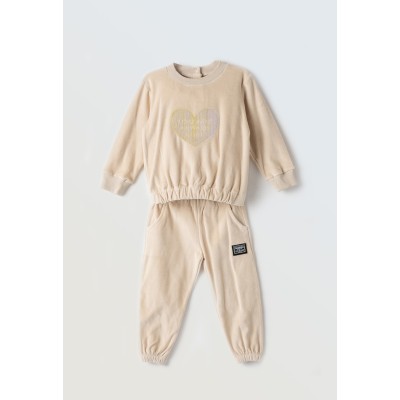 Velvet tracksuit set - BLACK 5Y