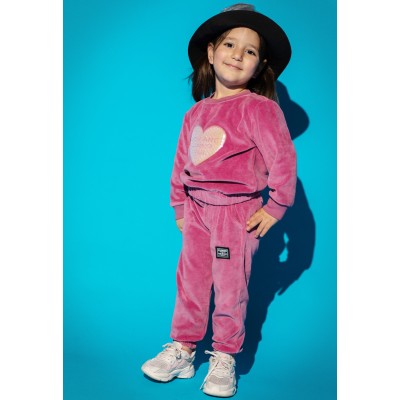 Velvet tracksuit set - MAGENTA 2Y