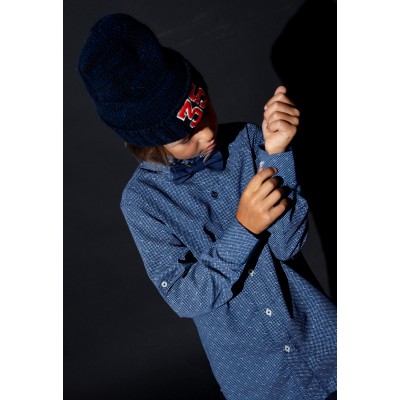 Shirt with wooden bow tie - BLUE 10Y