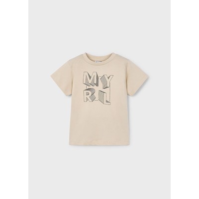 Basic short-sleeved blouse - BEIGE 3Y