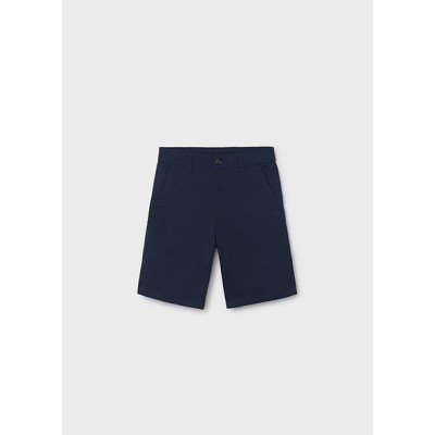 Basic bermuda shorts with slant pockets - NAVY BLUE 8Y