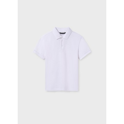 Basic short sleeve polo shirt - WHITE 8Y