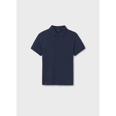 Basic short sleeve polo shirt - NAVY BLUE 16Y