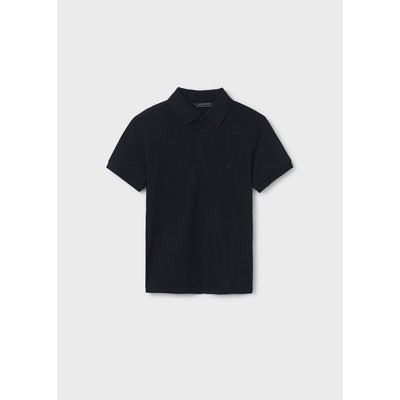 Basic short sleeve polo shirt - BLACK 16Y