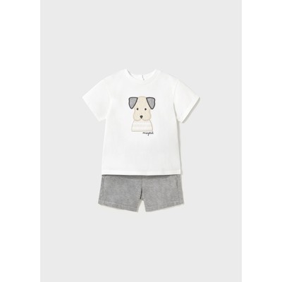 Applique Bermuda shorts set - GREY 9M