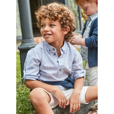 Long sleeve polo collar shirt - PEARL 10Y