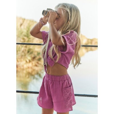 Perforated shorts set - ORCHID 7Y