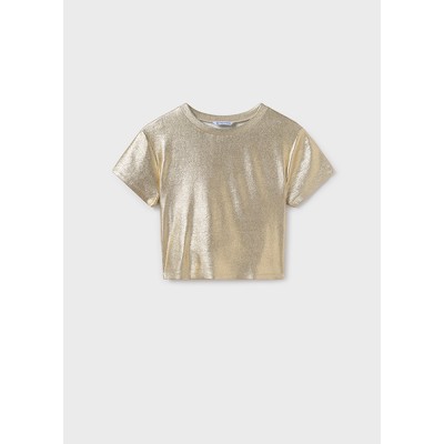 Short-sleeved perforated blouse - GOLD 10Y