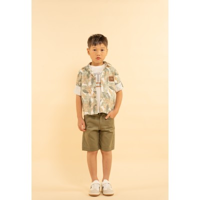 Bermuda shorts set 3pcs. - khaki 6Y