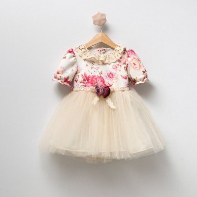 Dress with tulle - BEIGE 4Y