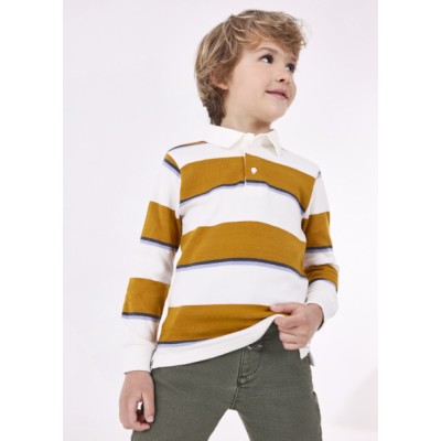 Long-sleeve striped polo shirt - OCHRA 4Y