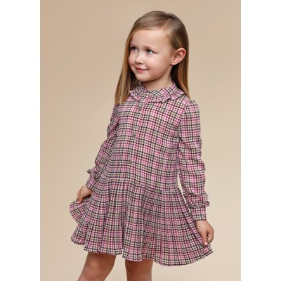 Gauze check dress - ORCHID 6Y