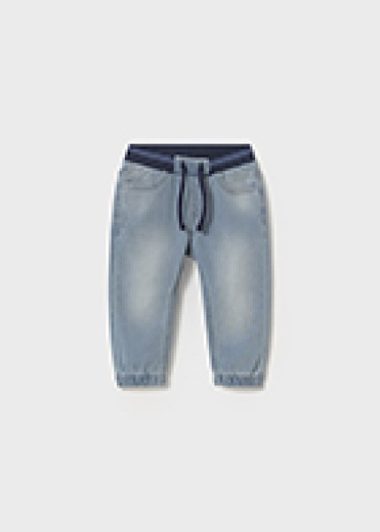 Παντελόνι soft denim jogger - ΧΛΩΡΙΩΜΕΝΟ 3Y