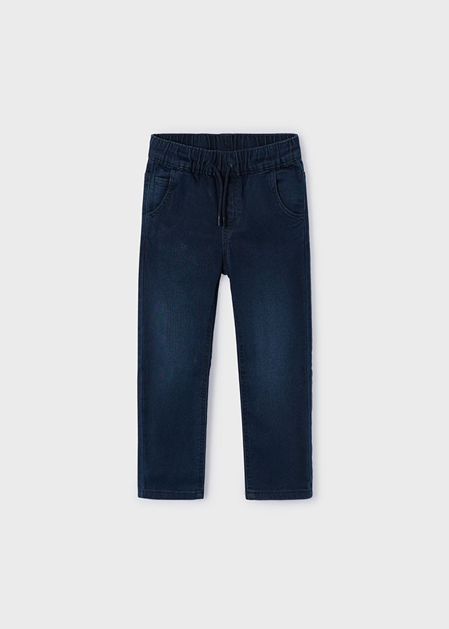 Παντελόνι soft denim jogger - ΜΑΥΡΟ 4Y